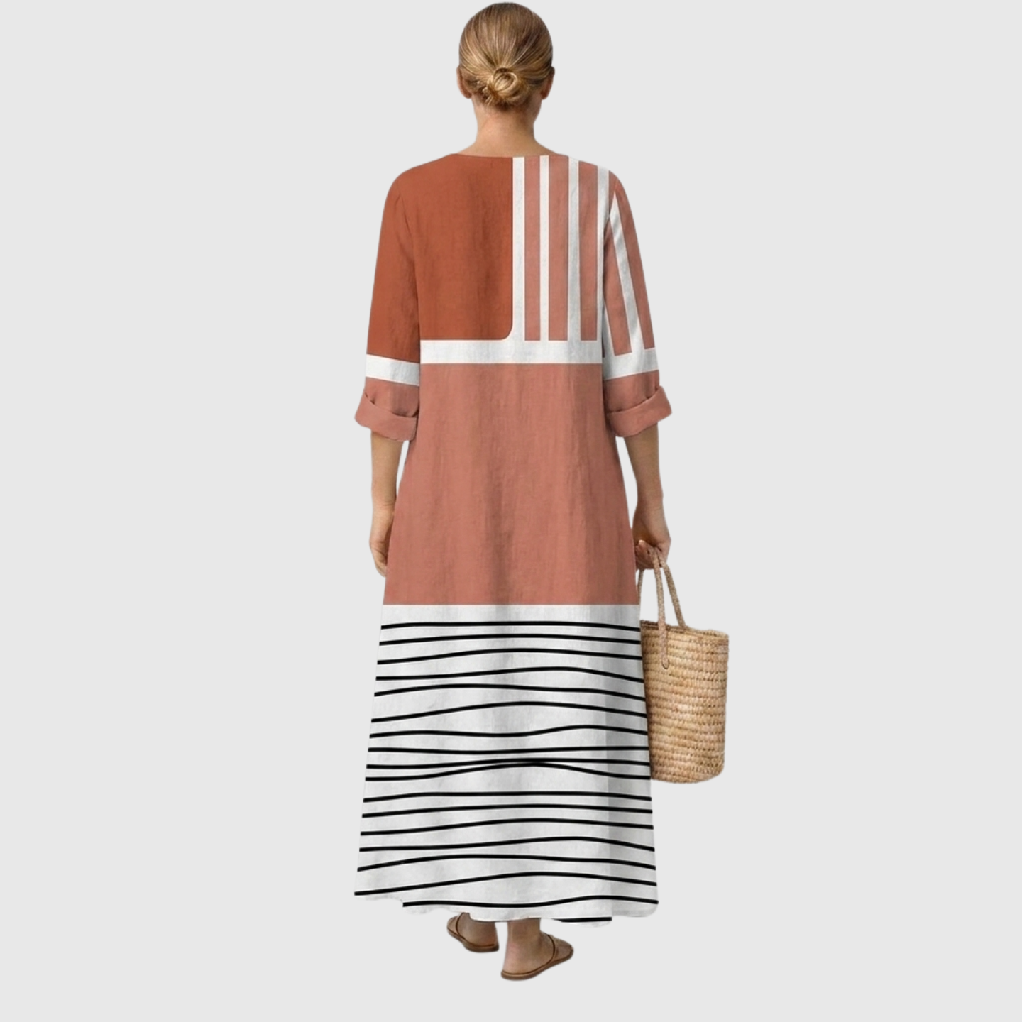 Linnea | Relaxed Colour Block Midi Dress