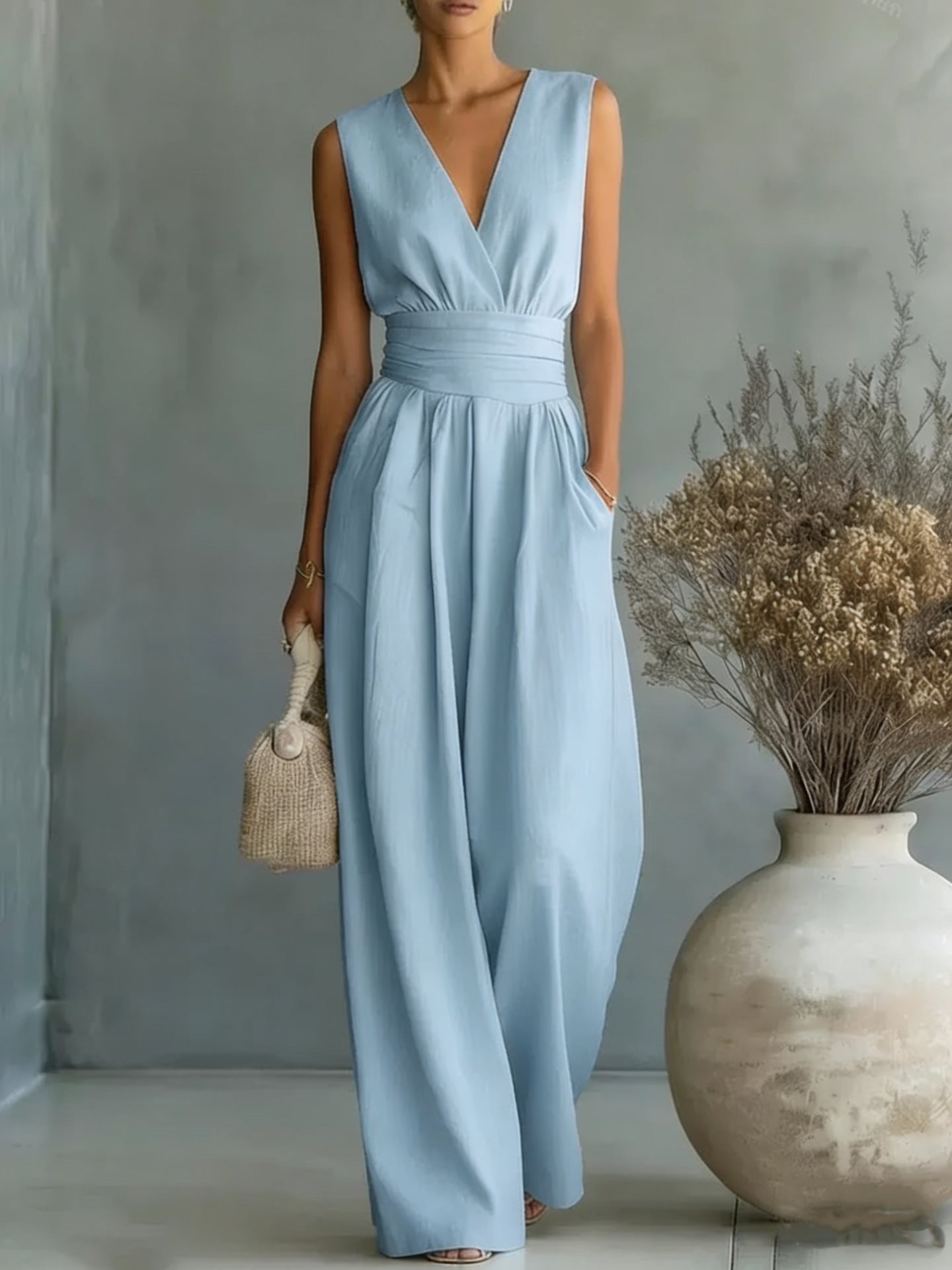Adrienne | Elegant Wide Leg Jumpsuit