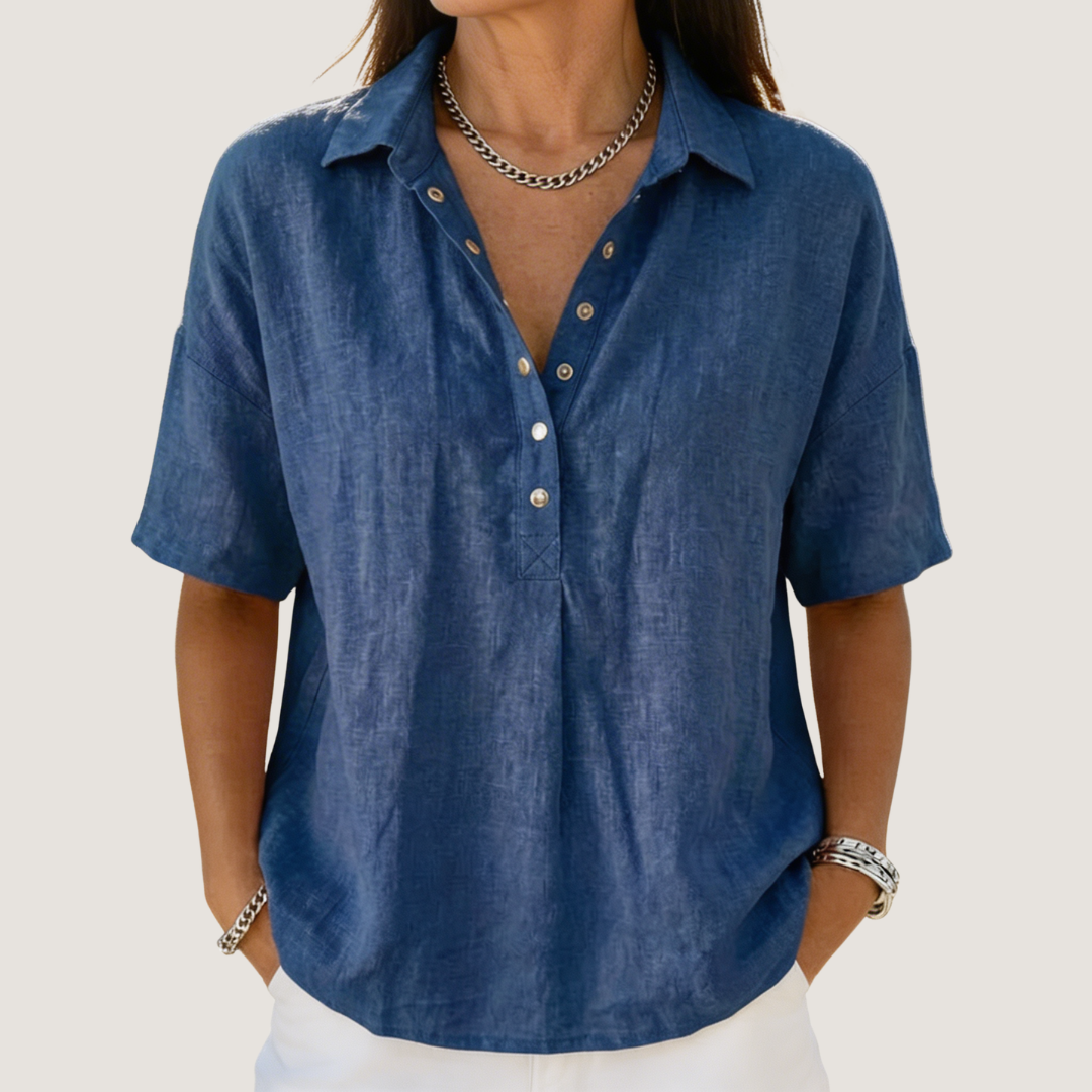 Elaine™ | Elegant Linen Lightweight Blouse