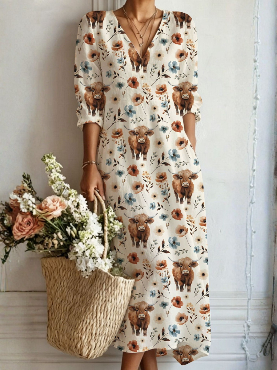 Brenna | Bohemian Floral Midi Dress