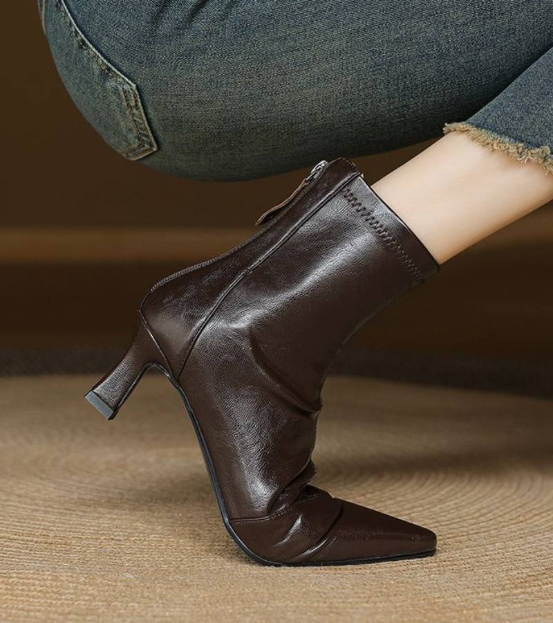 Charlotte-May | Leather Heeled Ankle Boots