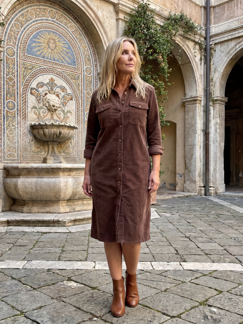 Darcy | Button Front Patch Pocket Midi Dress