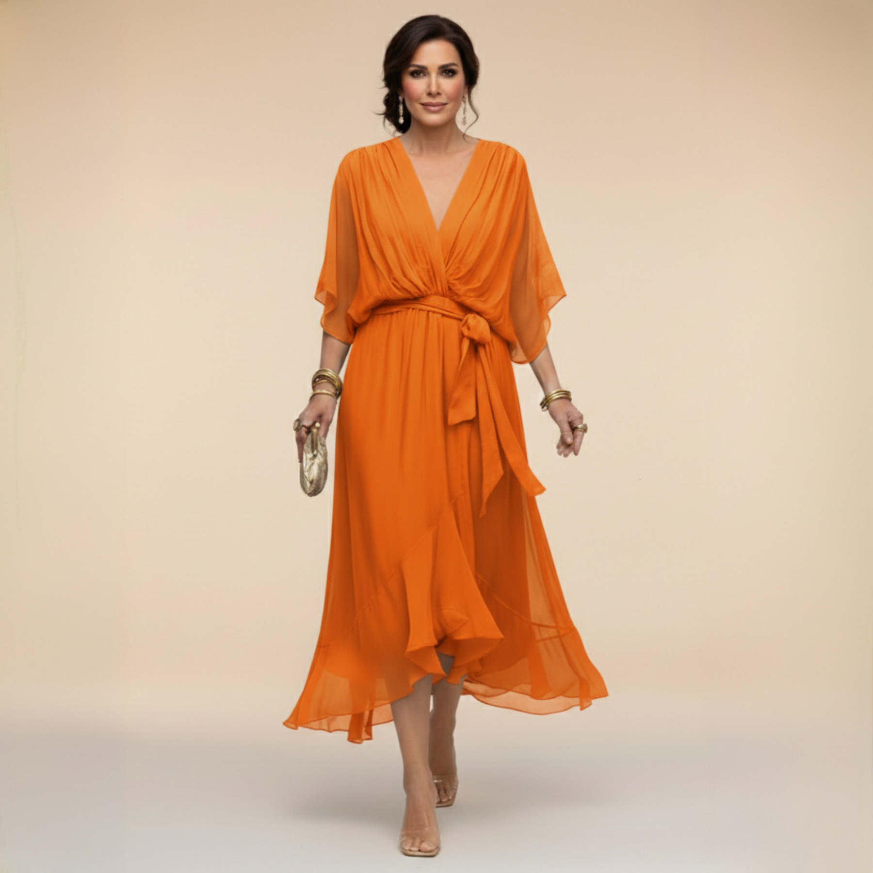 Verity | V Neck Midi Dress