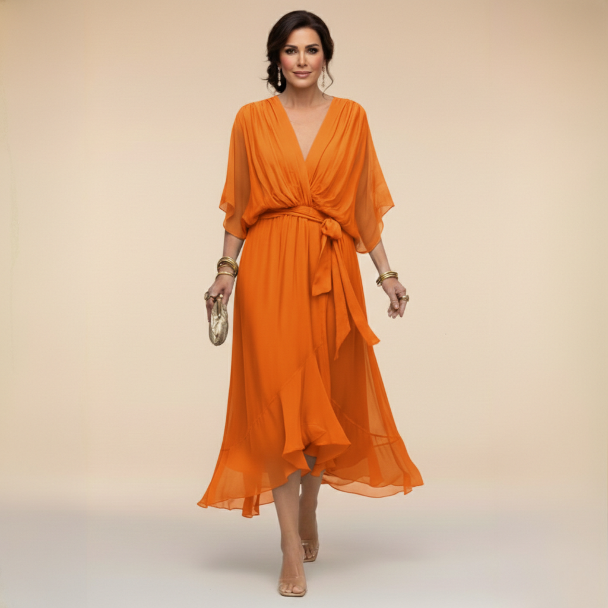 Verity | V Neck Midi Dress