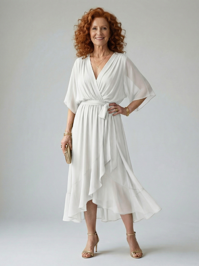 Mireille | Softly Draped Midi Dress