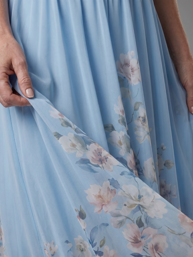 Danielle | Sleeveless Floral-Hem Midi Dress