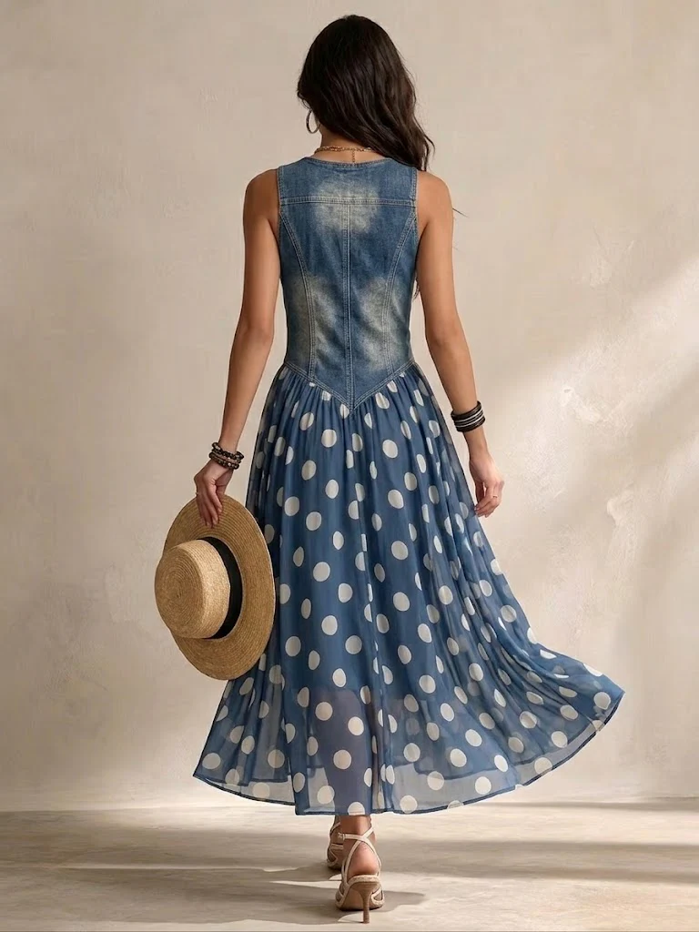 Adeline | Denim Maxi Dress
