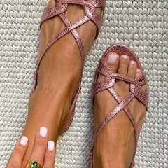 Sienna snake-effect slingback sandals by Elaine Hart London
