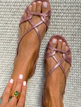 Sienna snake-effect slingback sandals by Elaine Hart London