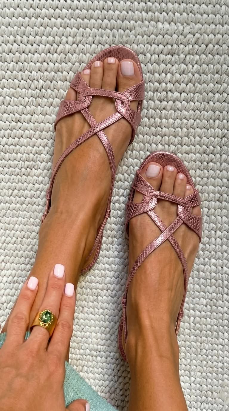 Sienna snake-effect slingback sandals by Elaine Hart London