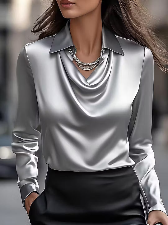 Amelie | Draped Collared Blouse