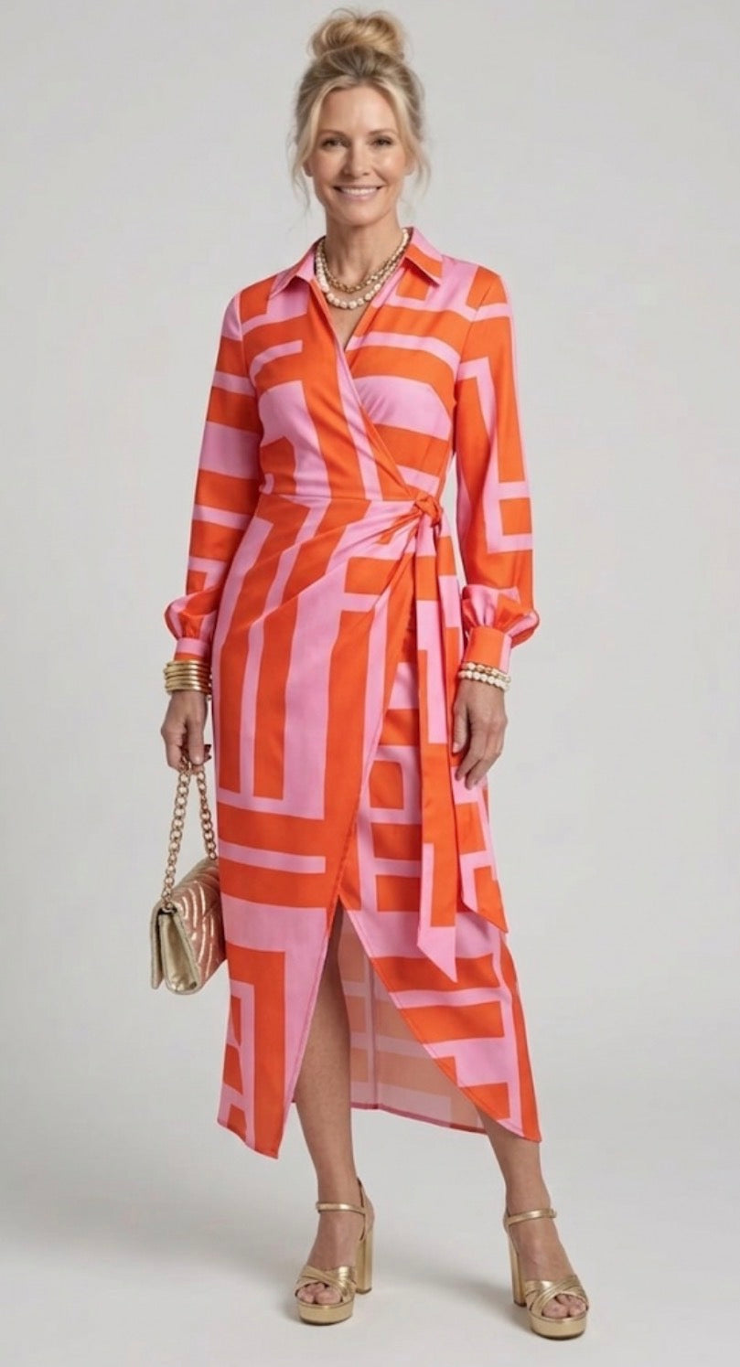 Nicolette | Printed Wrap Dress