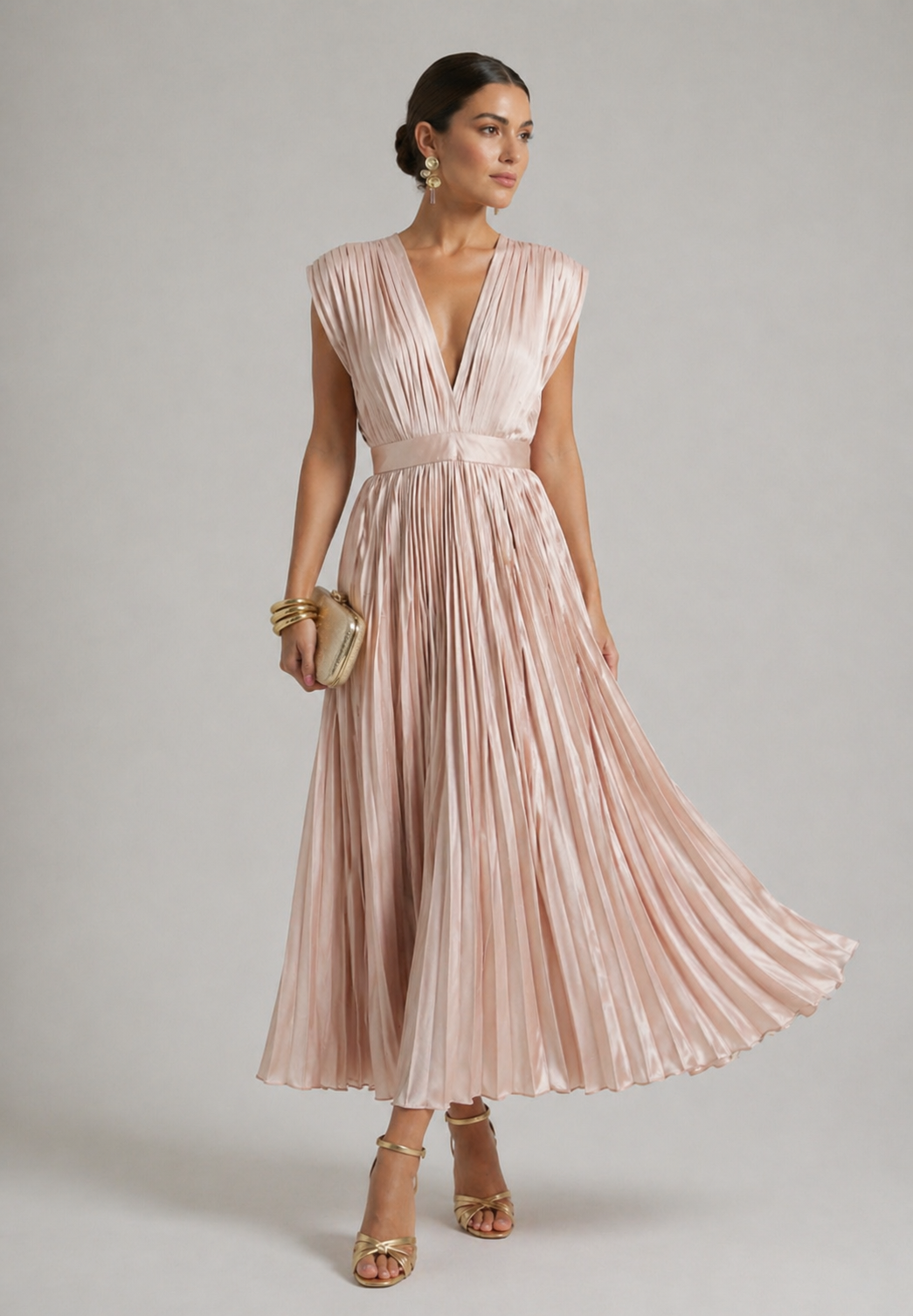 Estella | Pleated Midi Dress