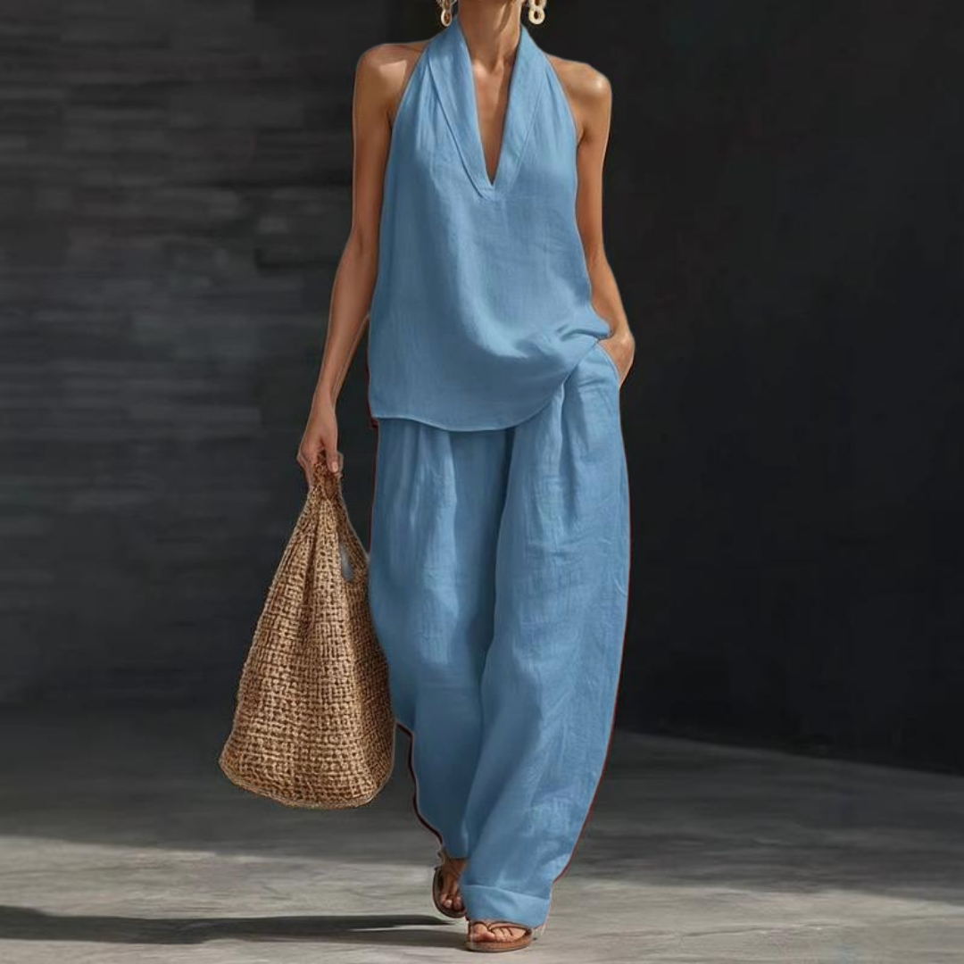 Ainhoa | Linen Textured Two Piece Set