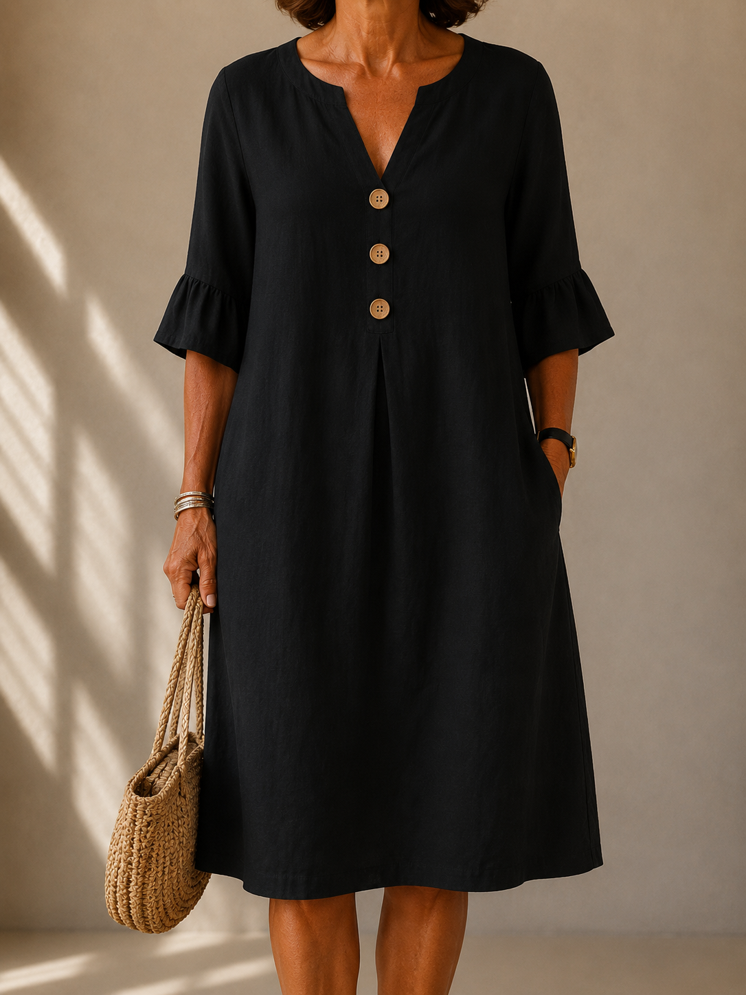 Isabelle | Buttoned Flowy Dress