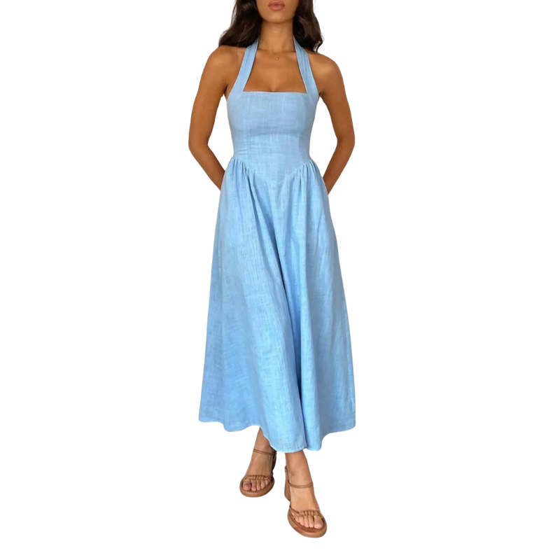 KATE™ – Elegant Sleeveless High-Waist Dress