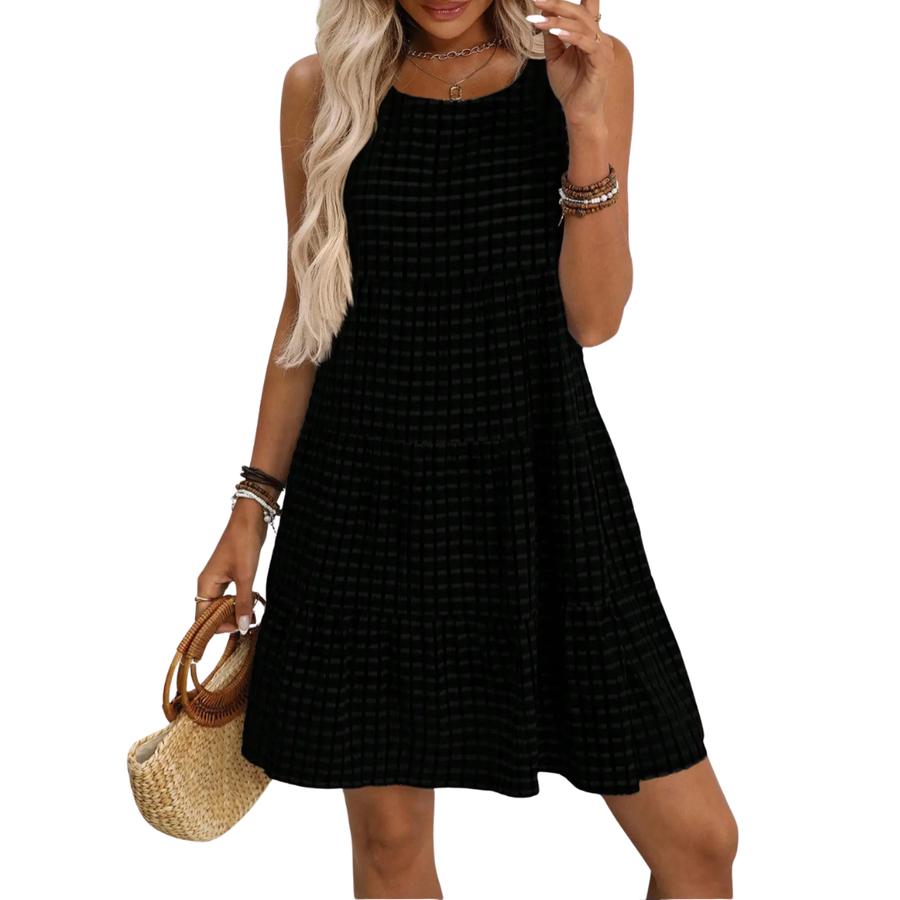 HELENA™ – Breezy Plaid Sleeveless Sundress