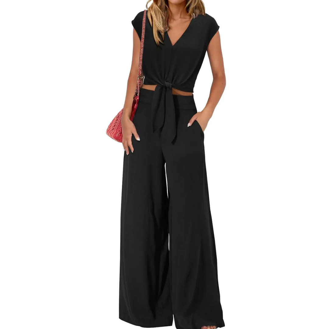 LENA™ – Breezy V-Neck Wide-Leg Set