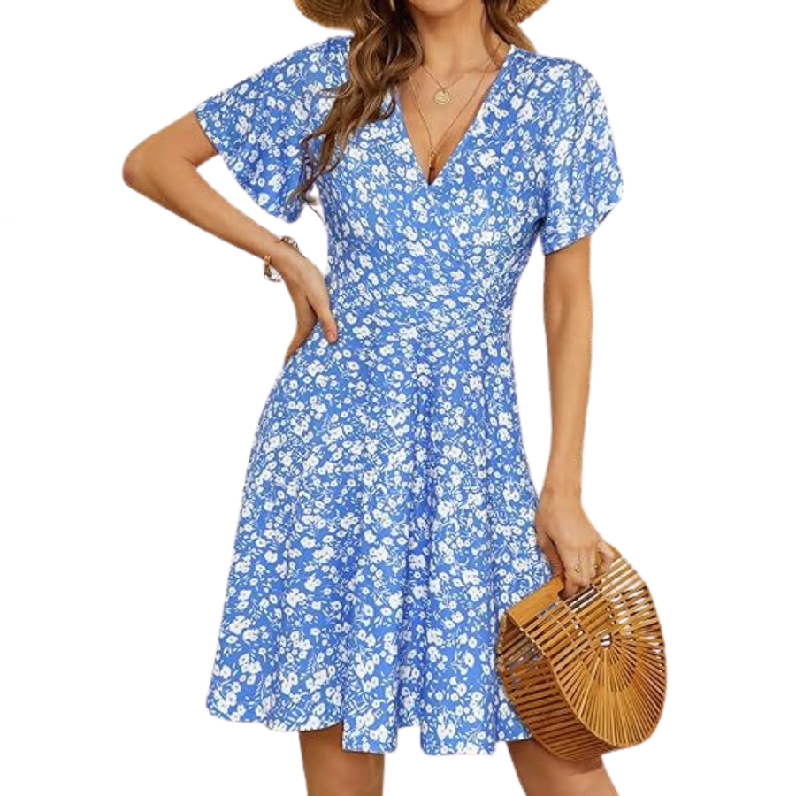 WILLA™ – Floral Swing V-Neck Mini Dress