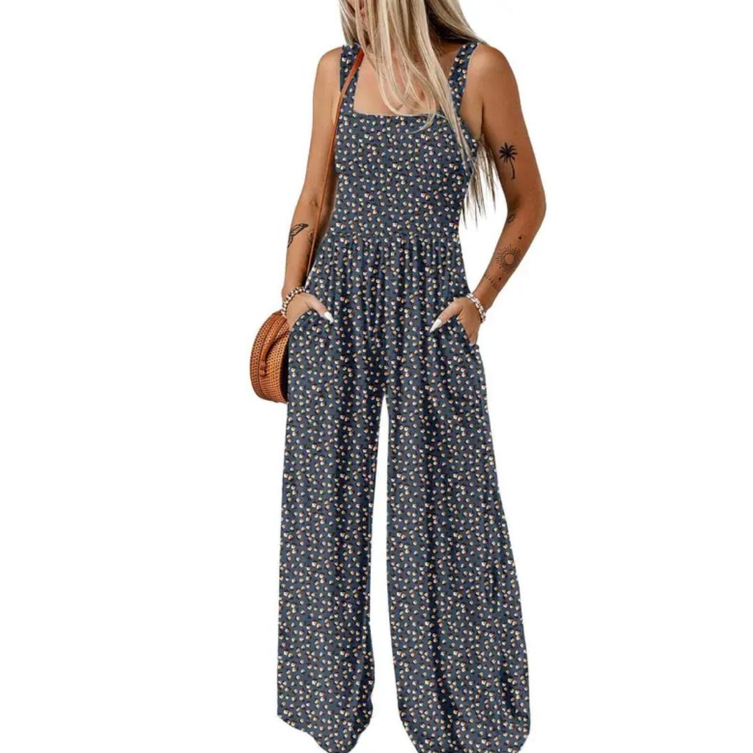 SOLARA™ – Boho Printed Wide-Leg Jumpsuit