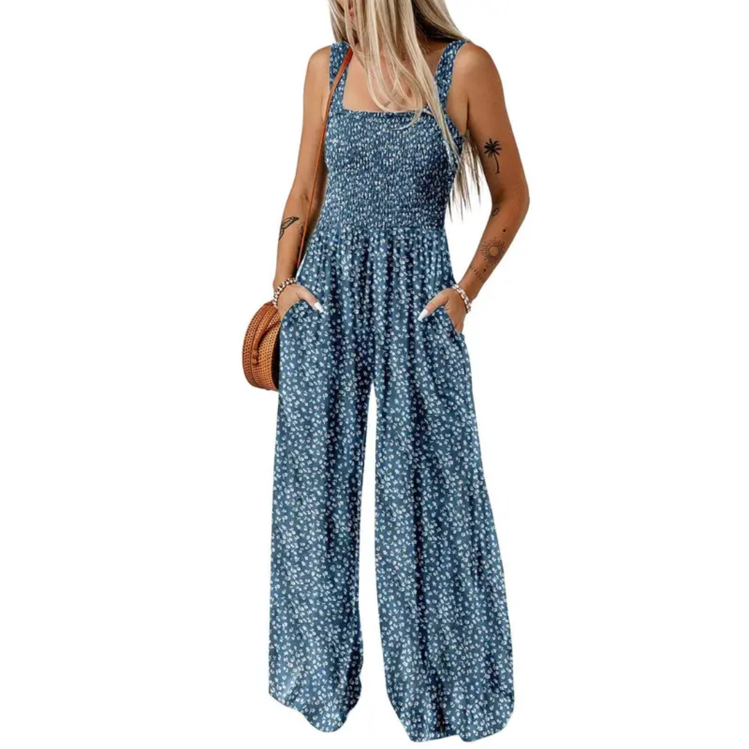 SOLARA™ – Boho Printed Wide-Leg Jumpsuit