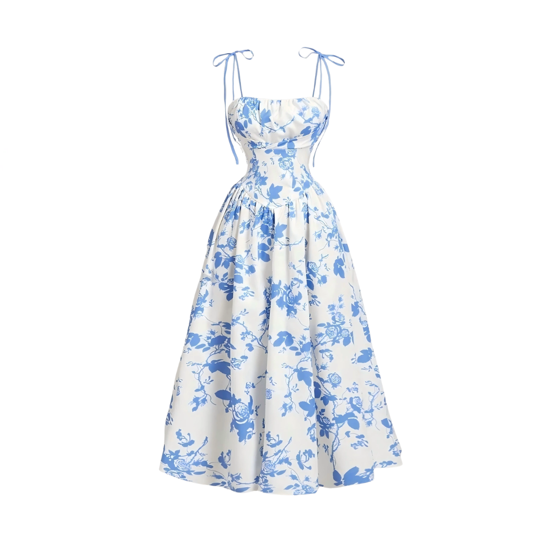ROSALIE™ – French Floral Tie-Shoulder Cami Dress
