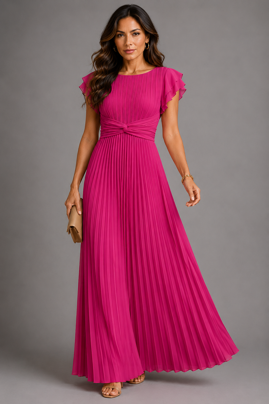 Sélène | Pleated Maxi Dress