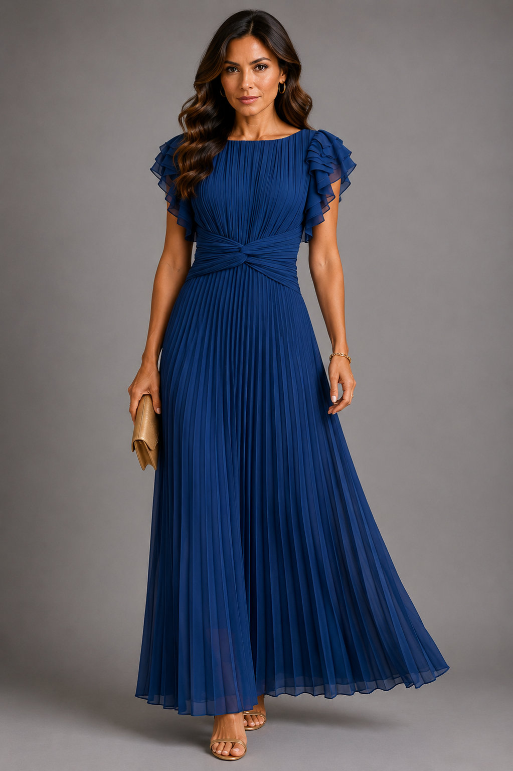 Sélène | Pleated Maxi Dress