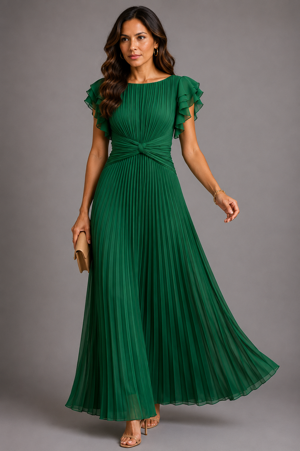 Sélène | Pleated Maxi Dress
