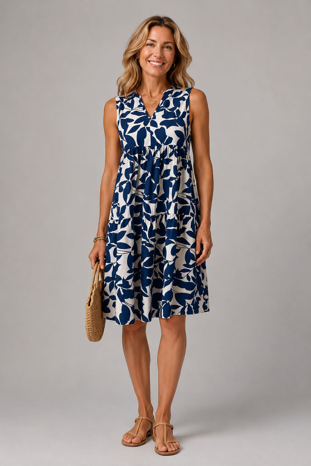 Margot | Floral V Neck Midi Dress