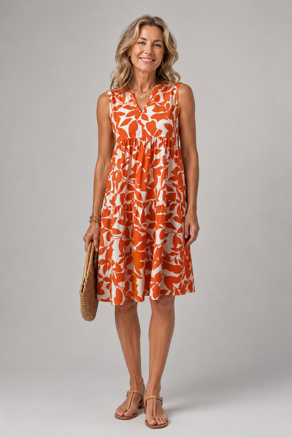 Margot | Floral V Neck Midi Dress