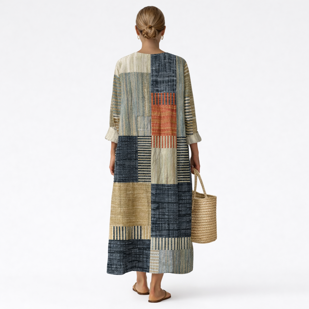 Freda | Abstract Print Midi Dress