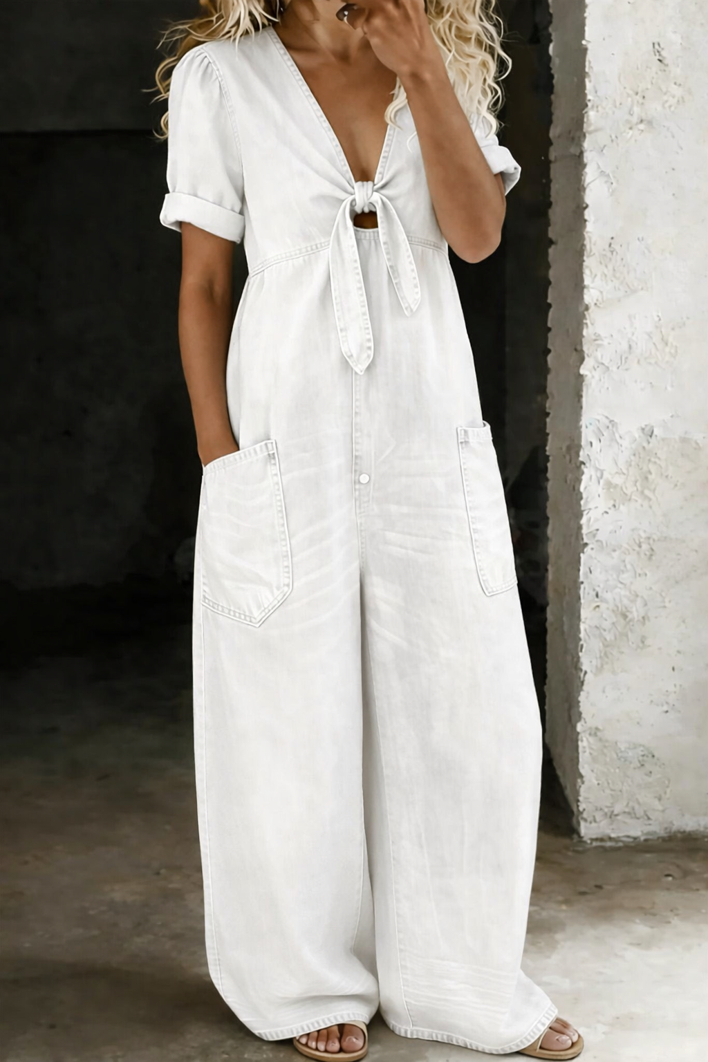 Naya | V Neck Short Sleeve Playsuit