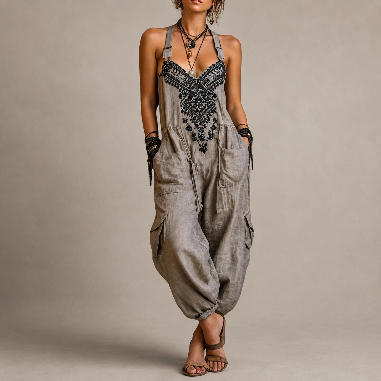 Wren | Boho Overalls Jumpsuit With Harem Fit