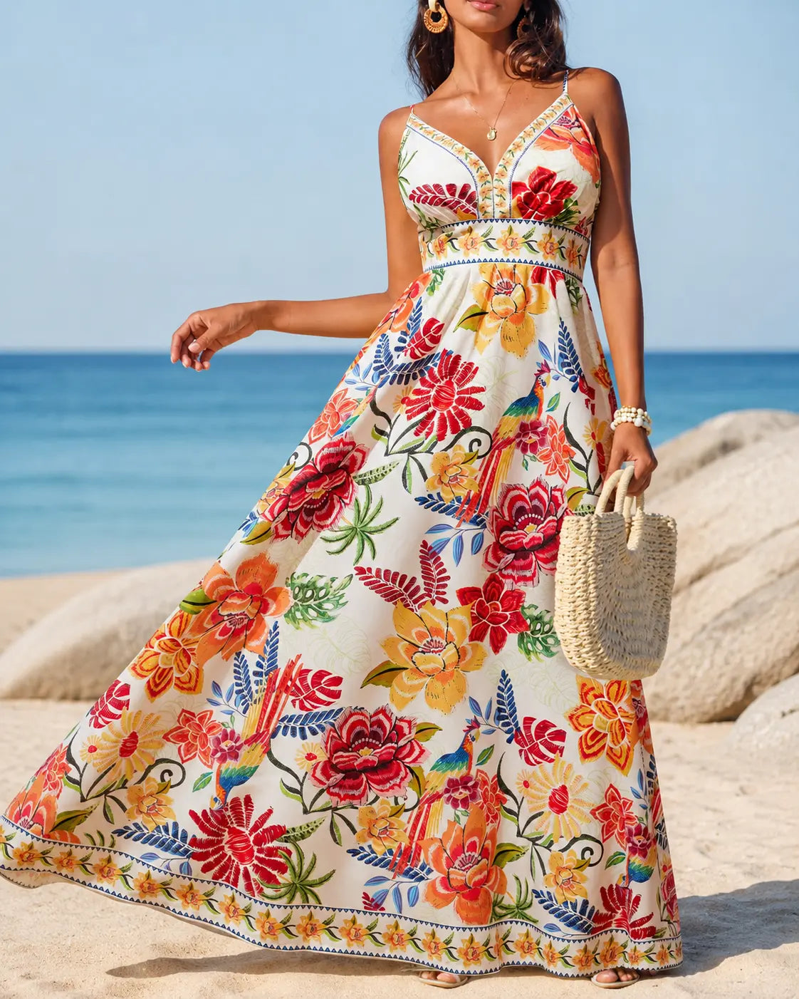 Ramona | Botanical Print Maxi Dress