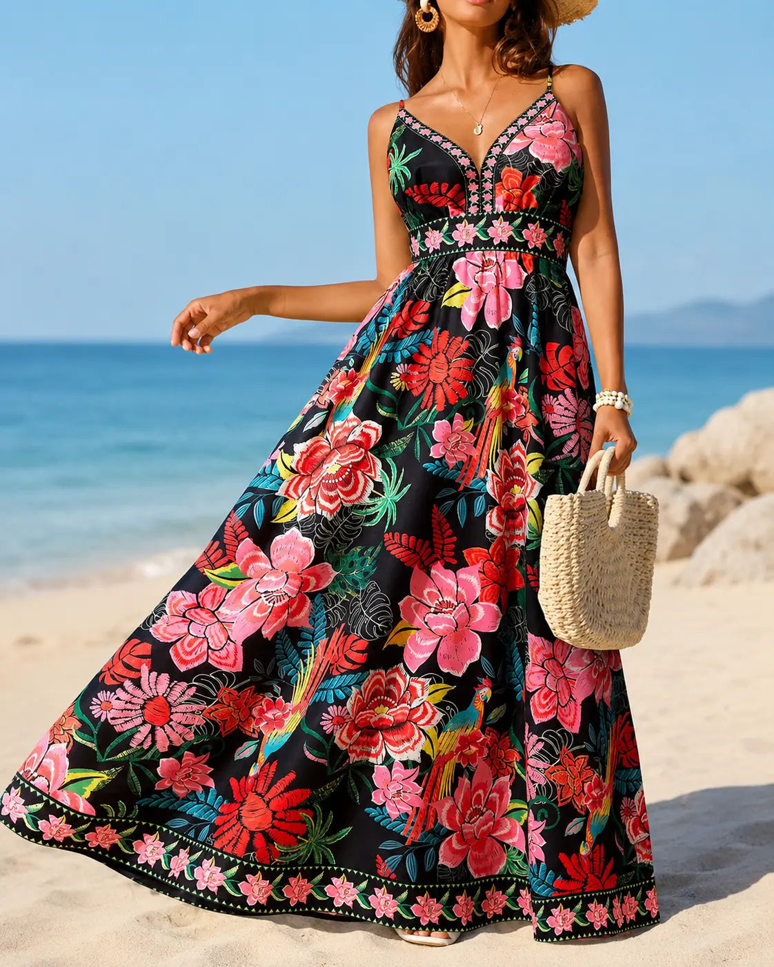 Ramona | Botanical Print Maxi Dress