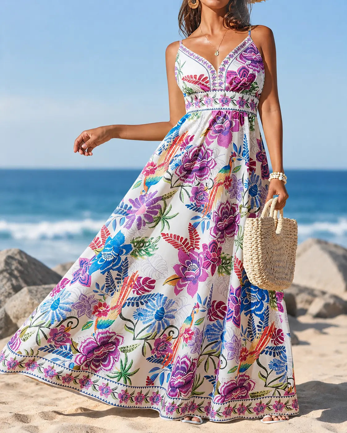 Ramona | Botanical Print Maxi Dress