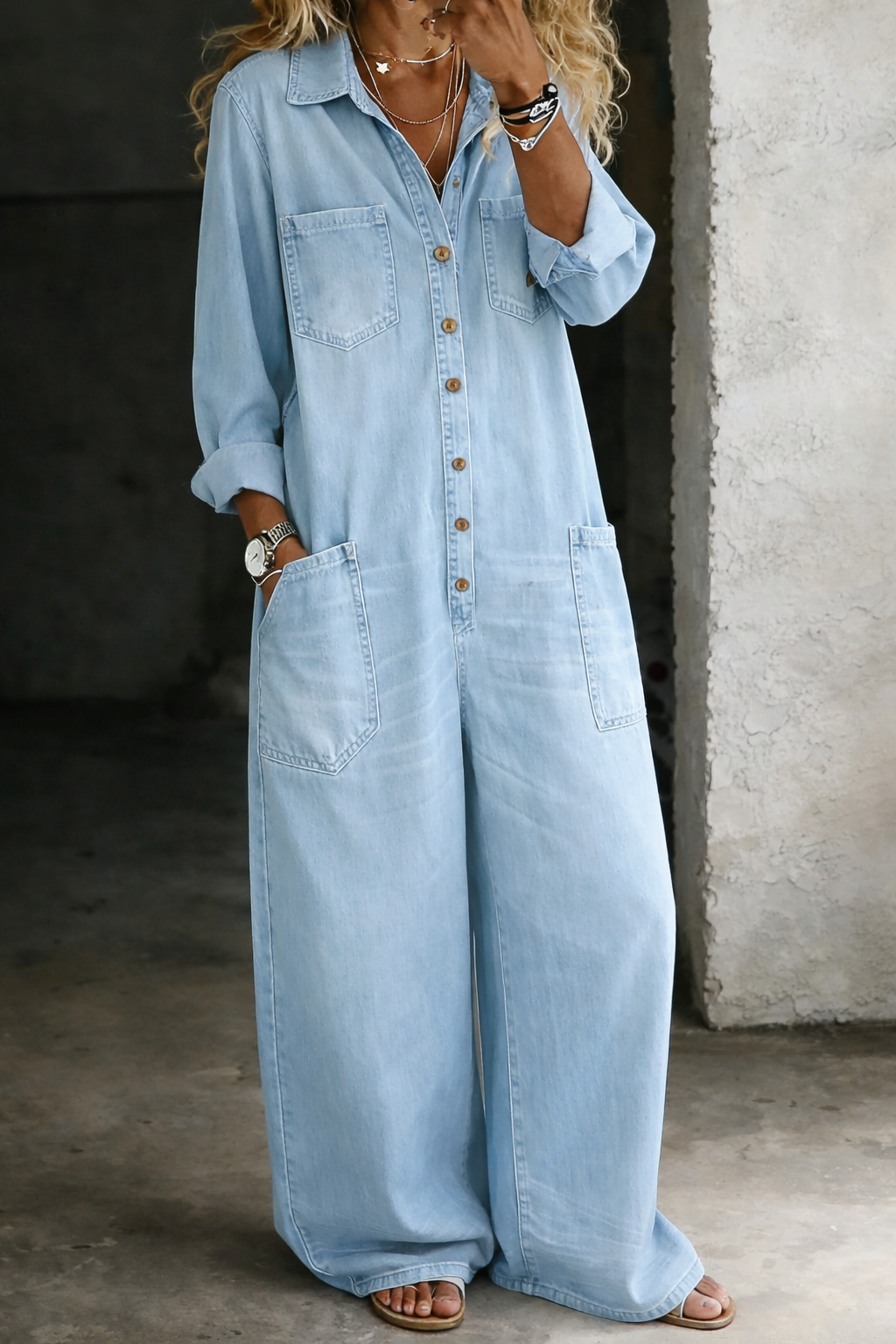 Lena | Relaxed Denim Dungarees
