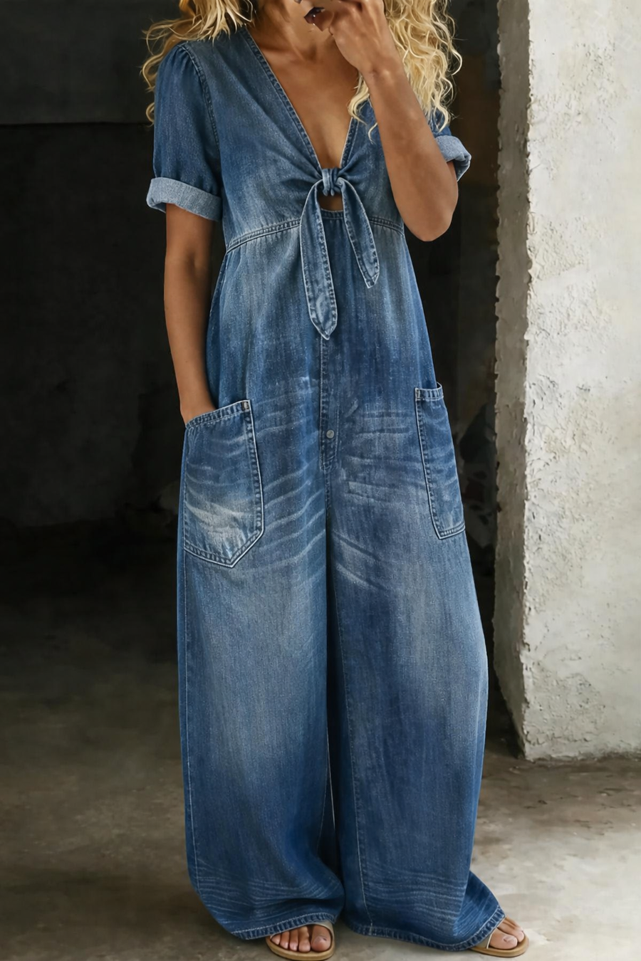 Naya | V Neck Short Sleeve Playsuit