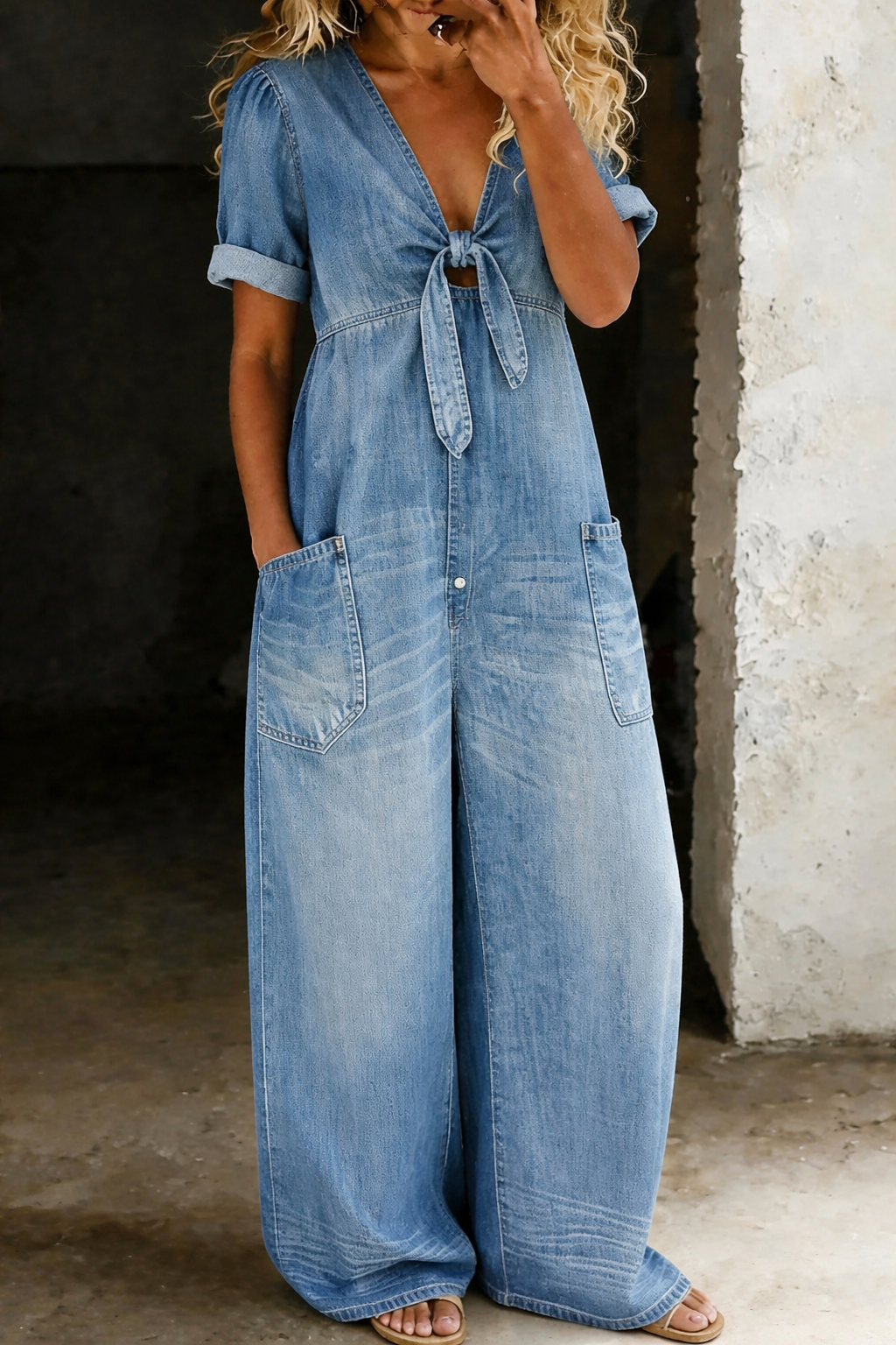 Naya | V Neck Short Sleeve Playsuit
