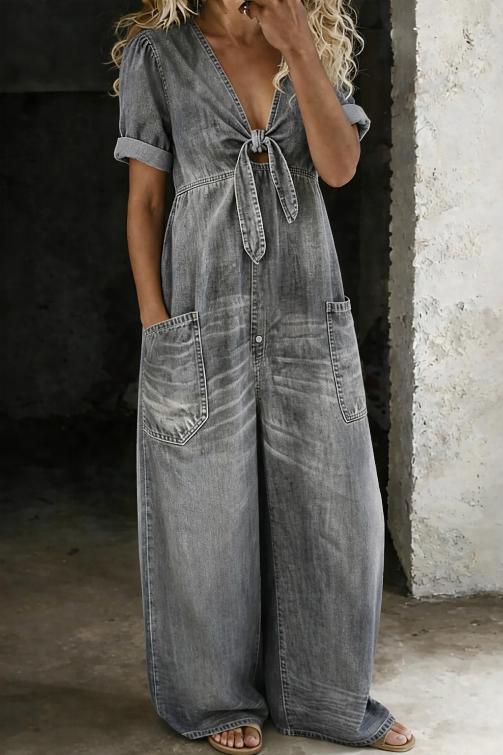 Naya | V Neck Short Sleeve Playsuit