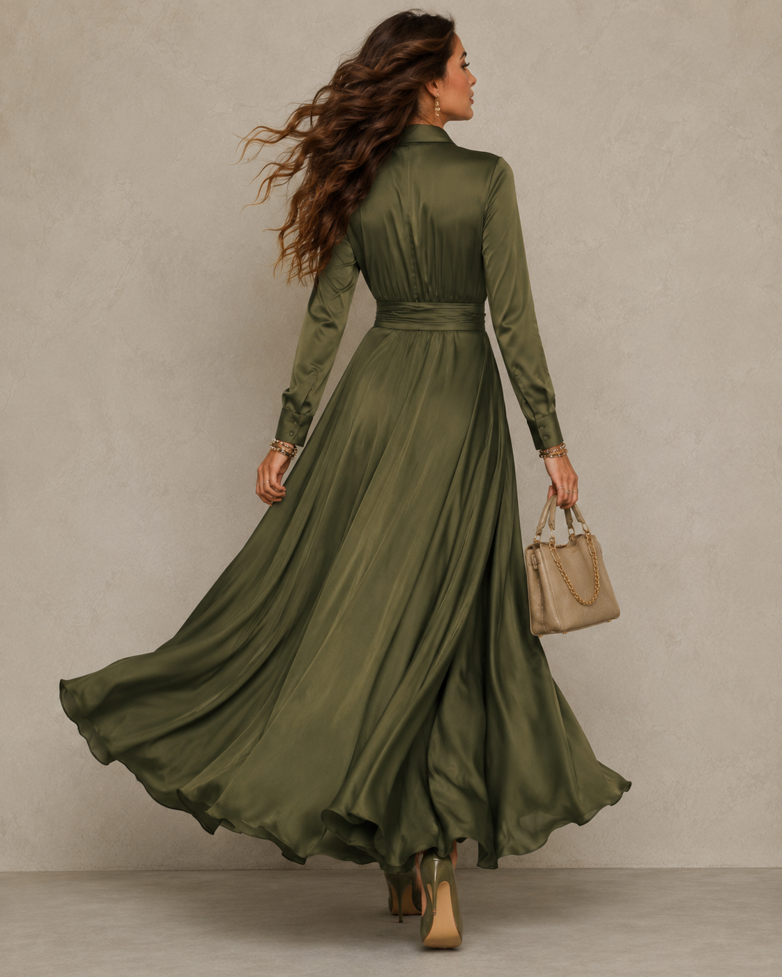 Norah | Ruched Shirt Midi Dress