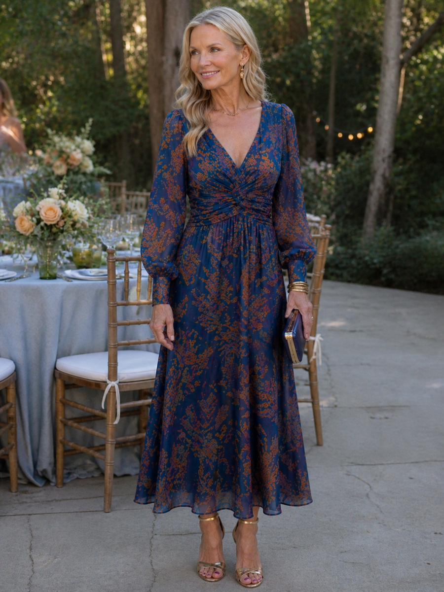 Iris | Twist-Waist Midi Dress