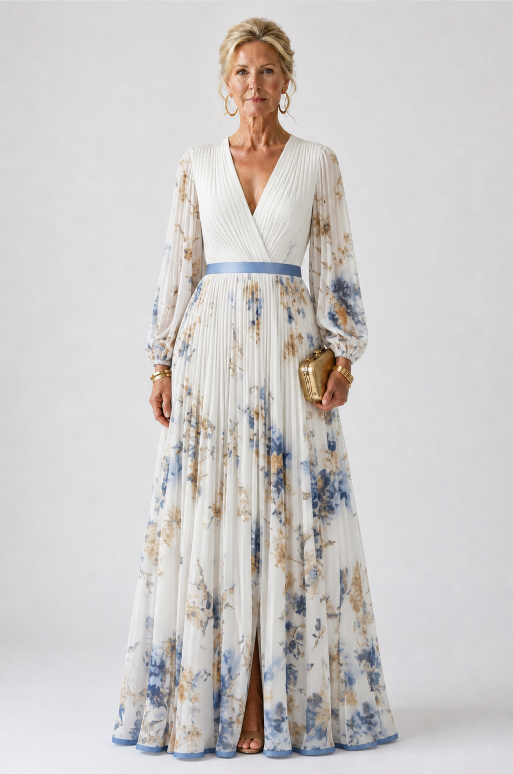 Thalia | Flowing Pleated Maxi Dress