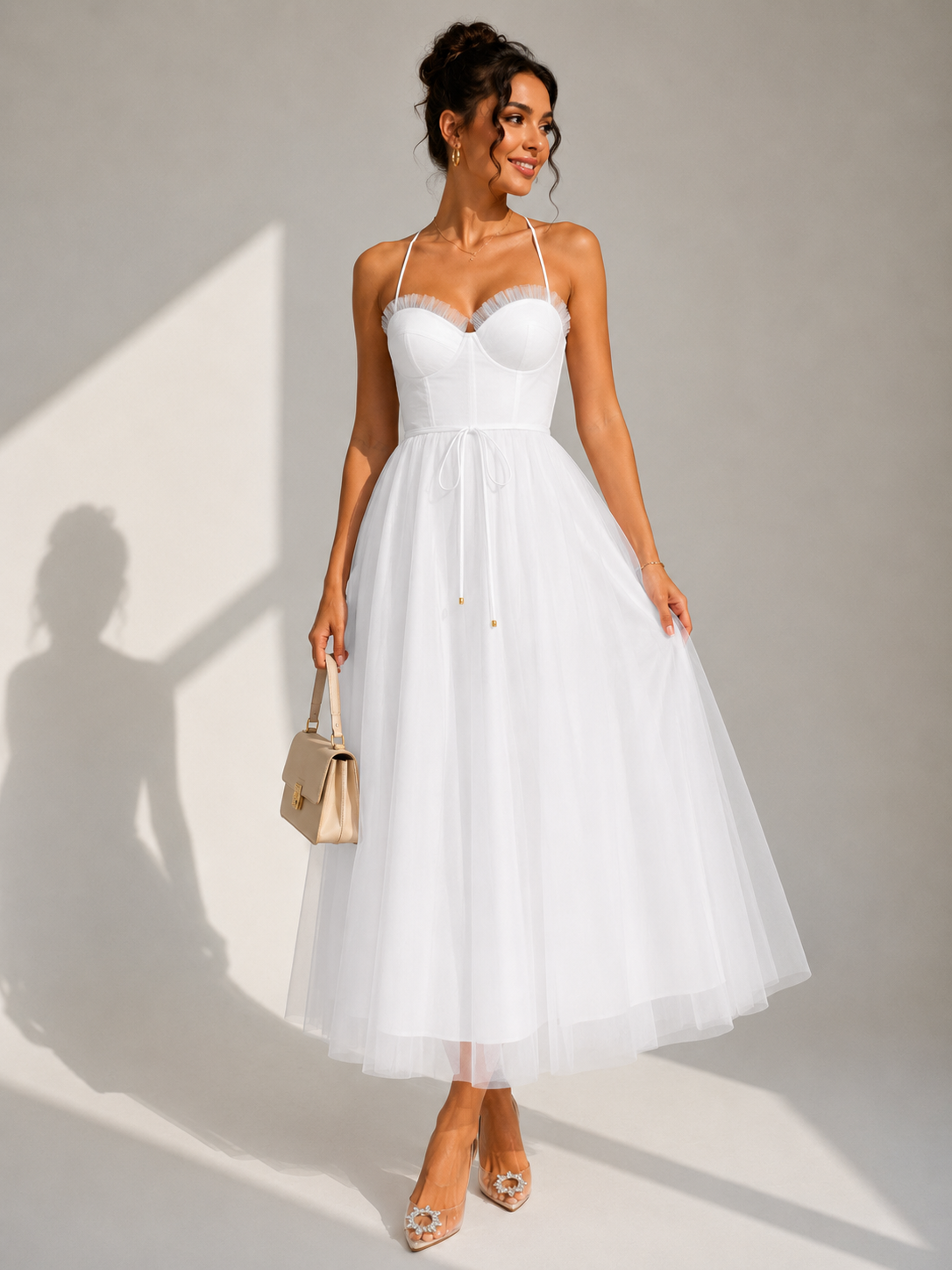 Ines | Cinched Waist Midi Dress
