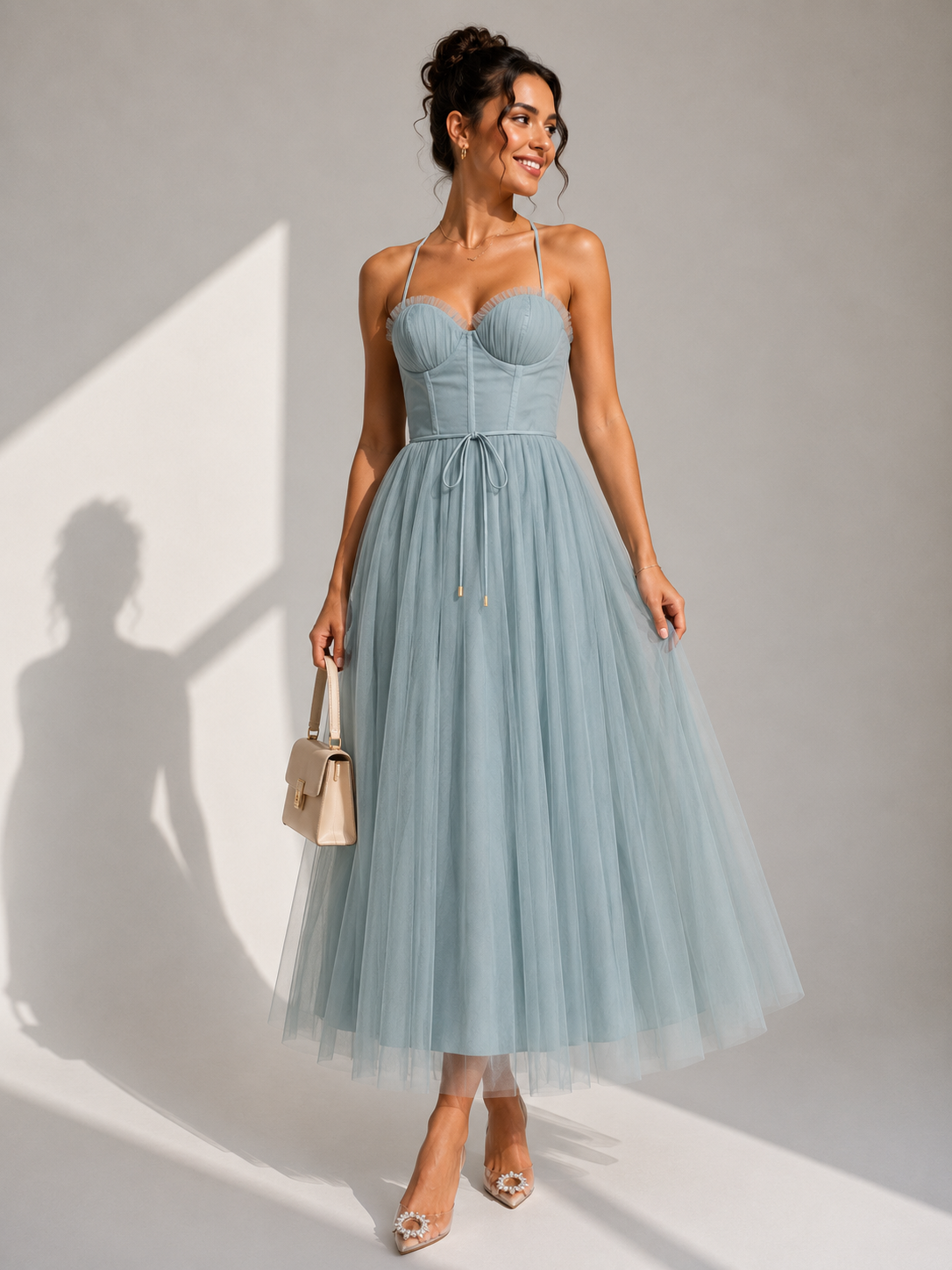 Ines | Cinched Waist Midi Dress