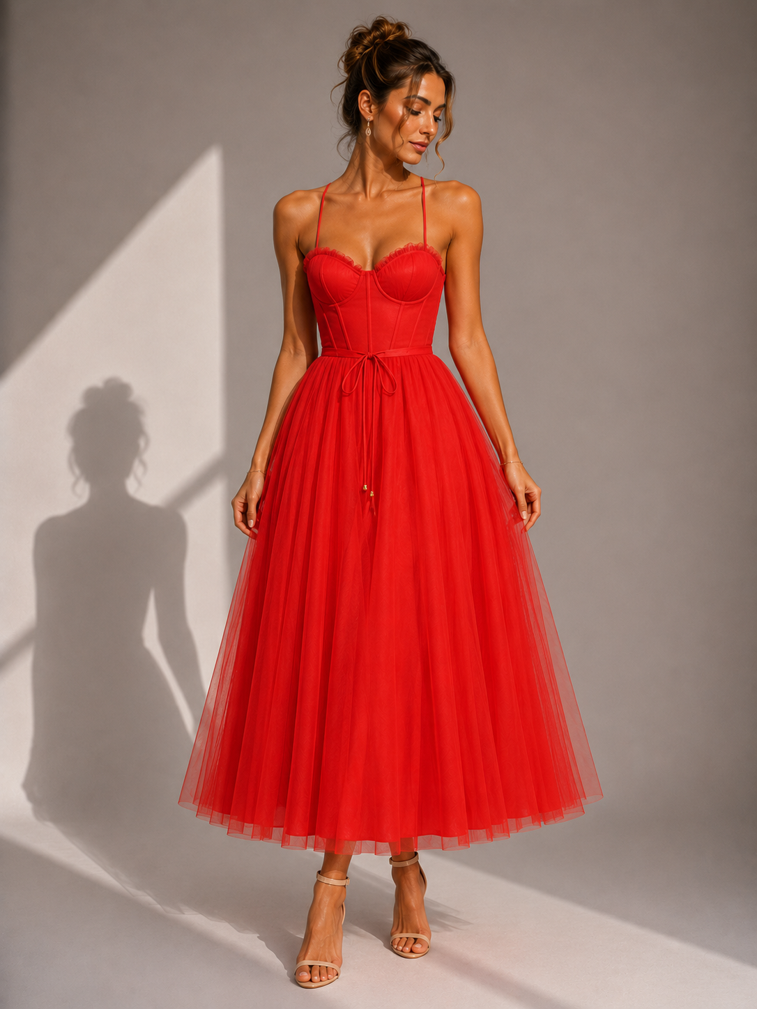 Ines | Cinched Waist Midi Dress