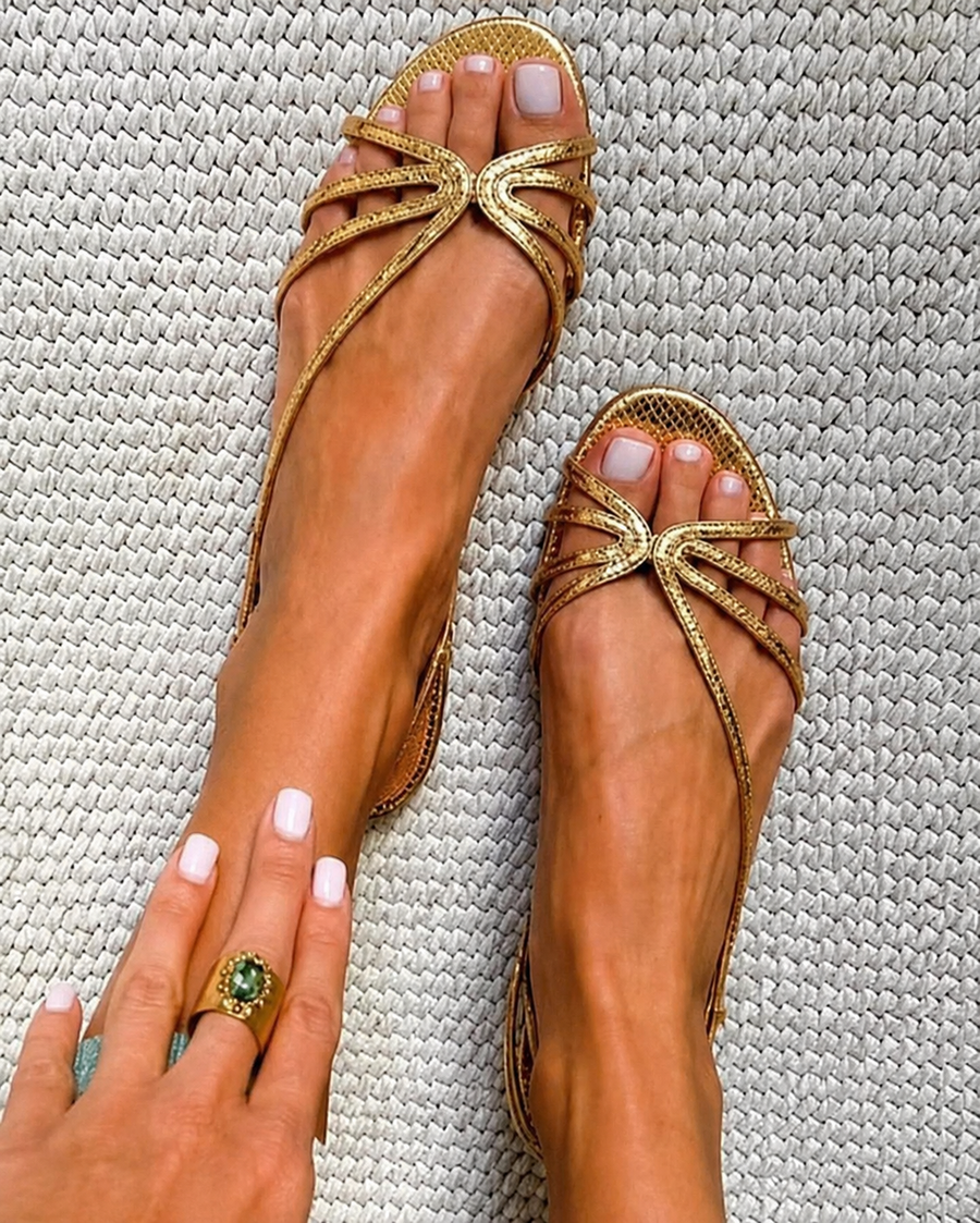 Ginevra — Gold Strappy Sandals