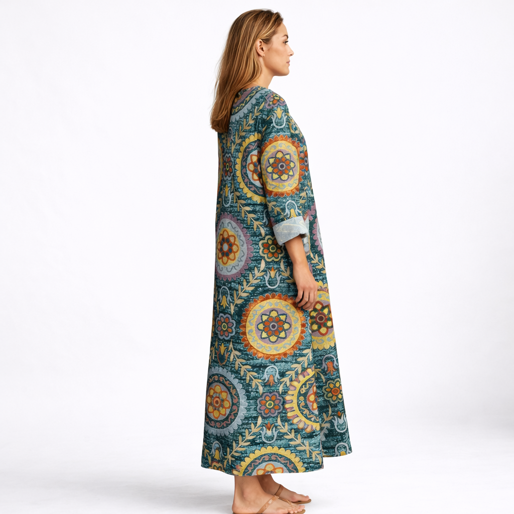 Liana | Bohemian Print Midi Dress