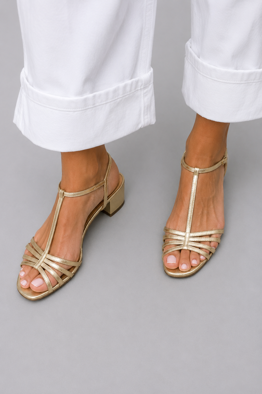 Allegra — Gold Sandals, Everyday Elegance